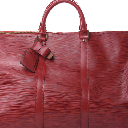 Louis Vuitton Epi Keepall 55 Castillan Red 7 of 15