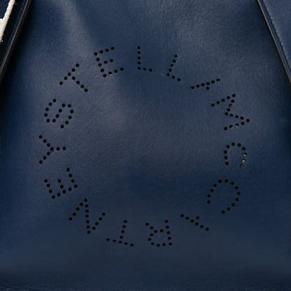 Stella McCartney Eco Alter Nappa Perforated Logo Mini Crossbody Navy 7 of 9