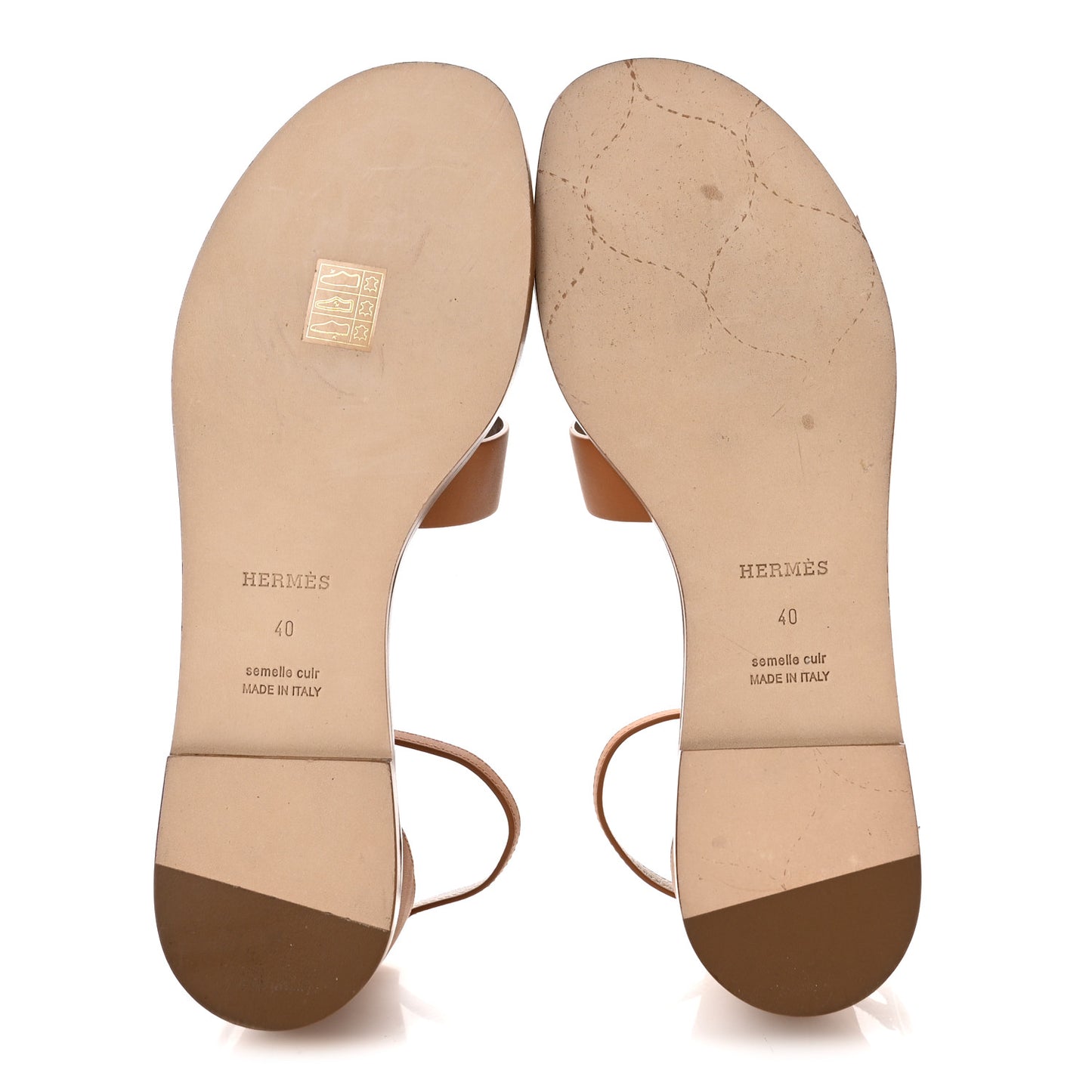 Calfskin Santorini Sandals 40 Naturel
