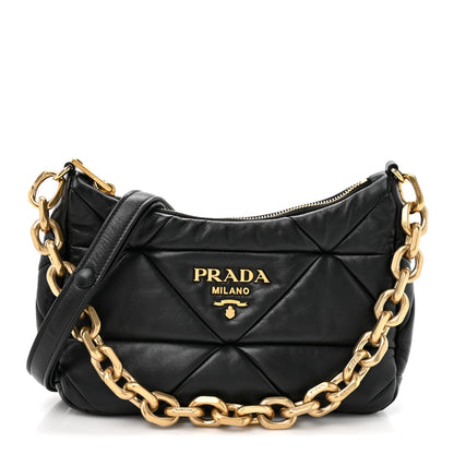 Prada Nappa Triangle Quilted Patchwork System Bag Black 1 of 9