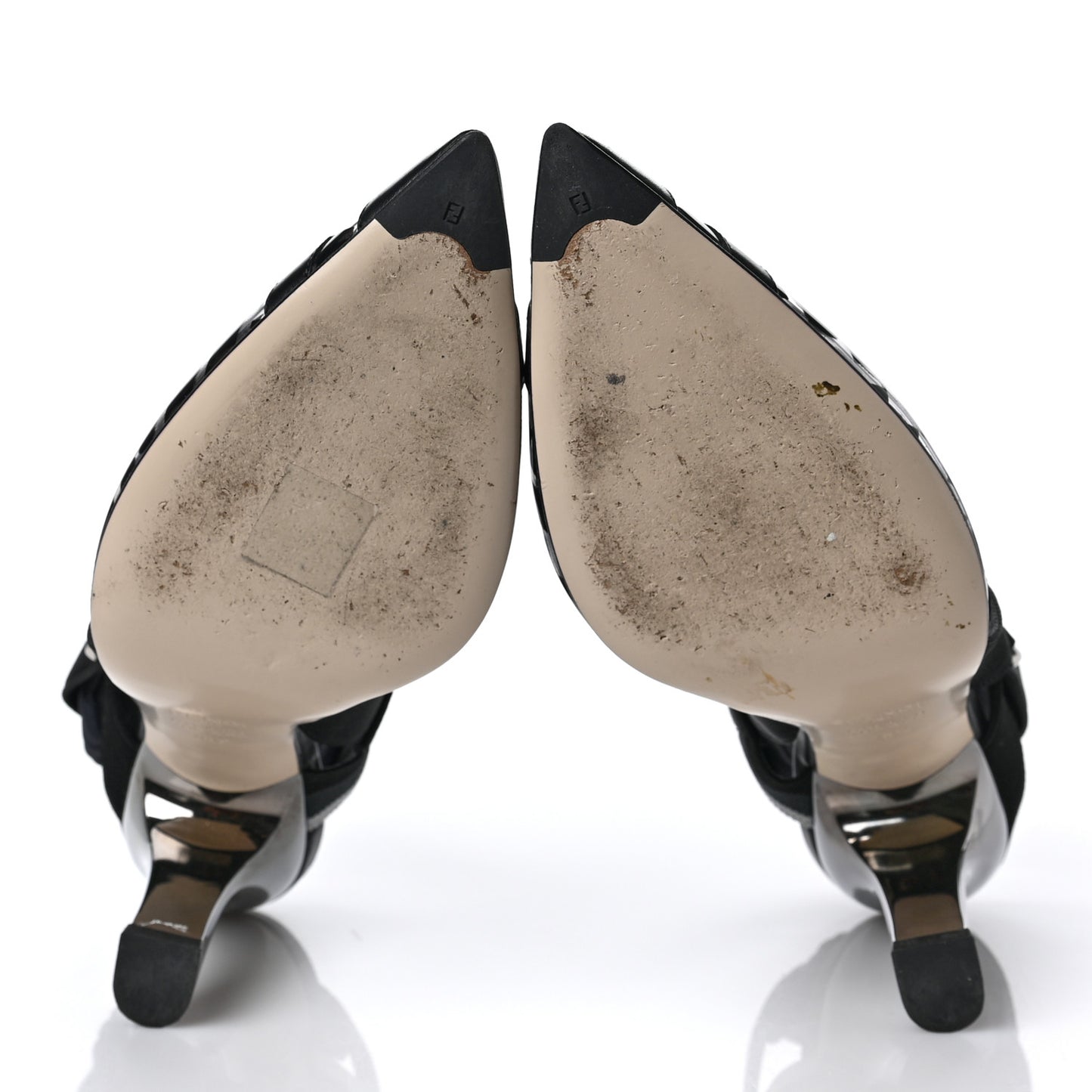 PVC Vitello FF Colibri 85mm Slingback Pumps 38.5 Transparent Black