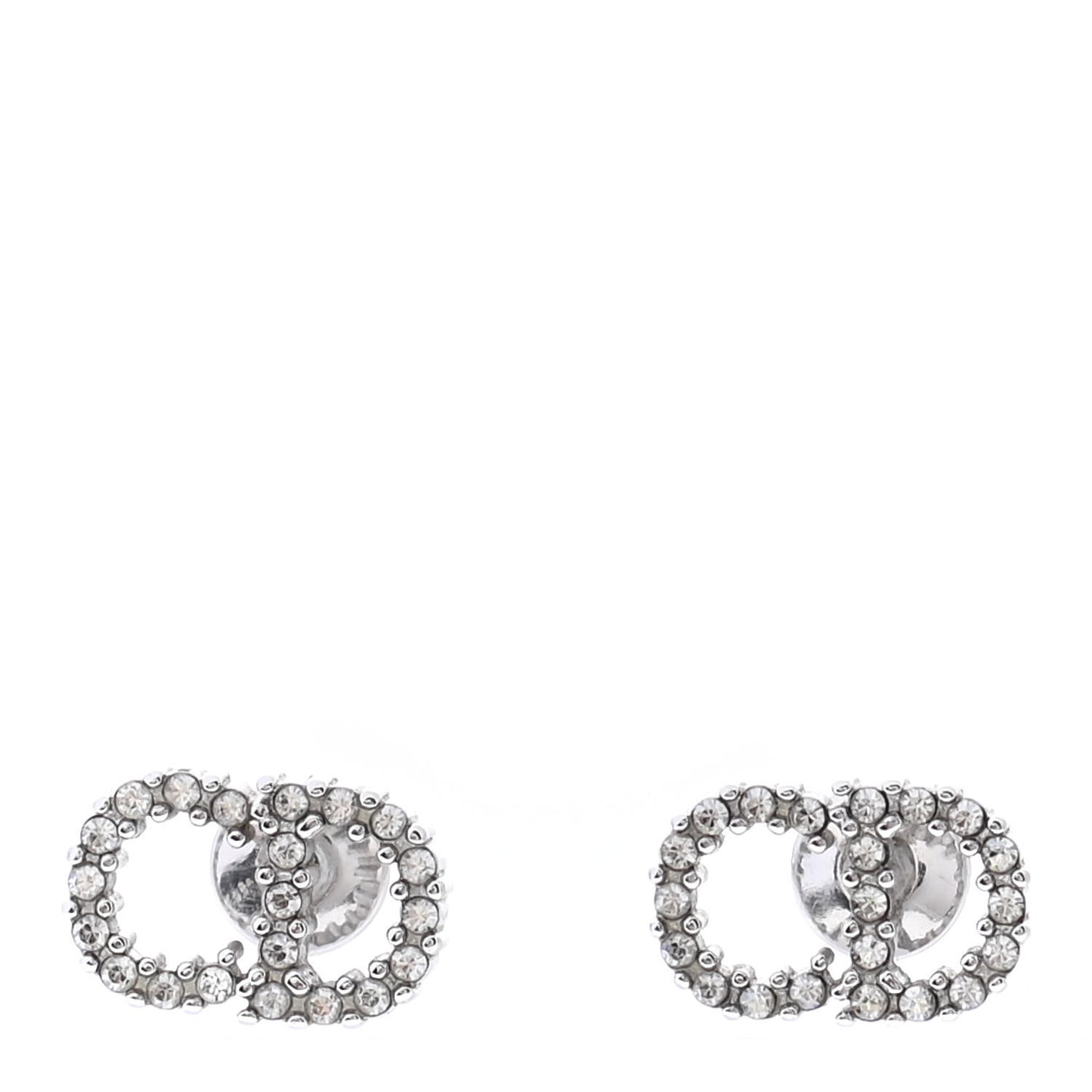 Strass Crystal CD Earrings Silver