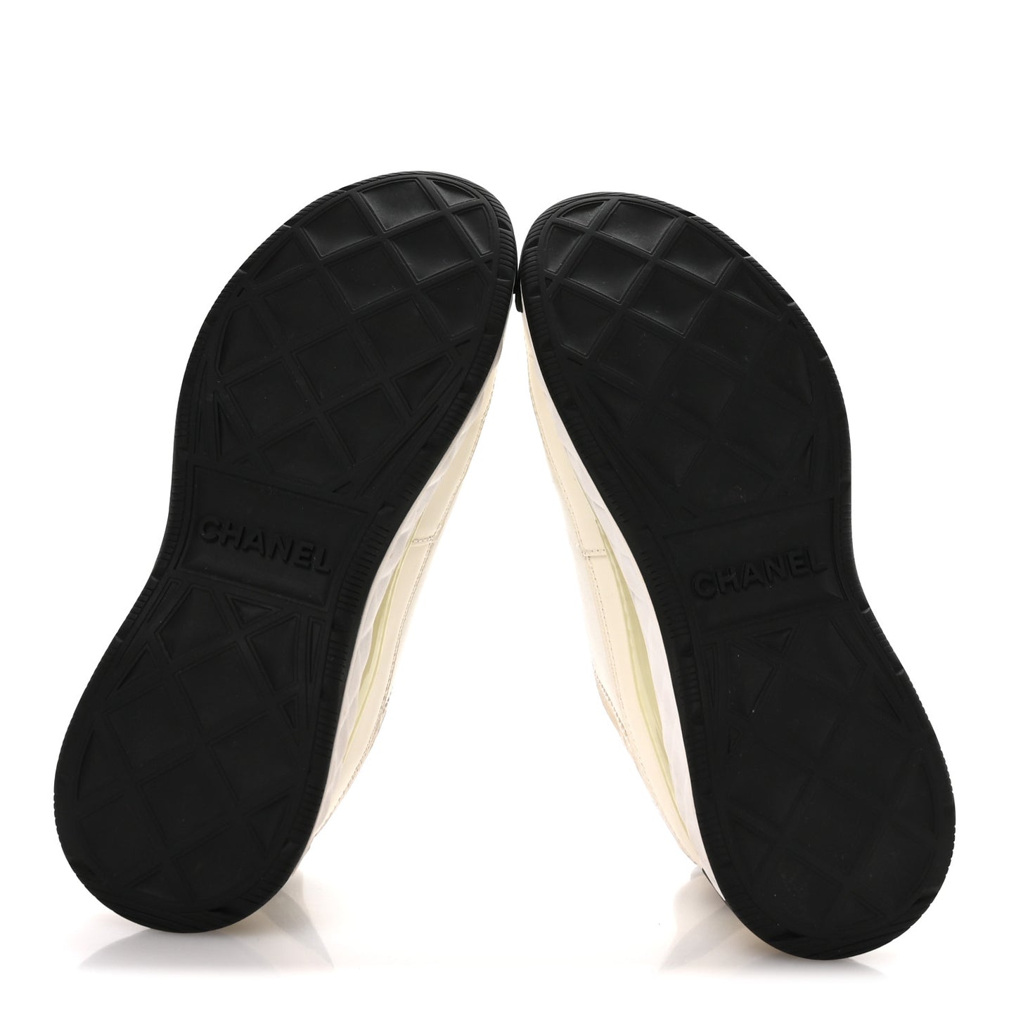 Velvet Calfskin Mixed Fibers CC Sneakers 37 Ivory Black