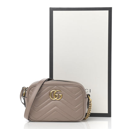 Gucci Calfskin Matelasse Mini GG Marmont Chain Shoulder Bag Porcelain Rose 14 of 14