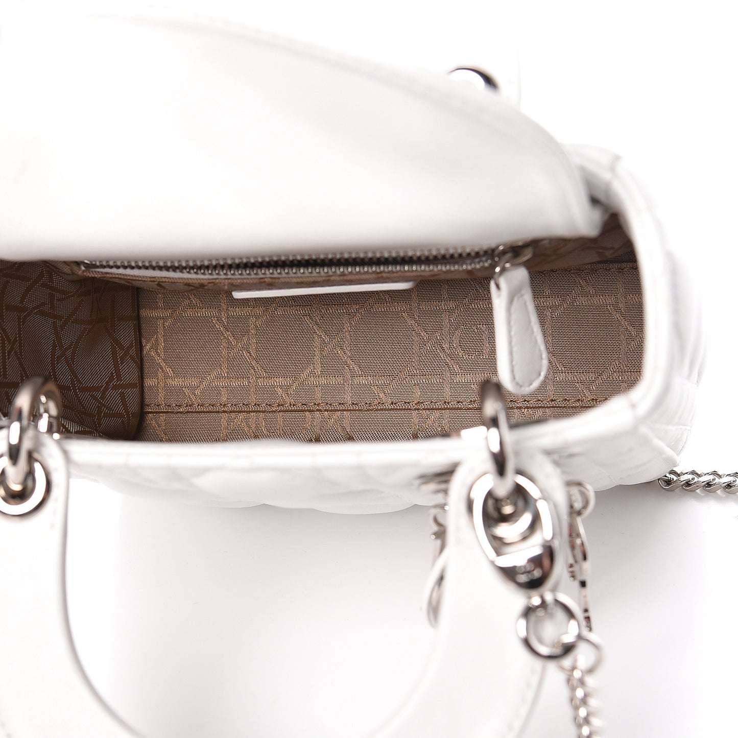 Lambskin Cannage Mini Lady Dior White