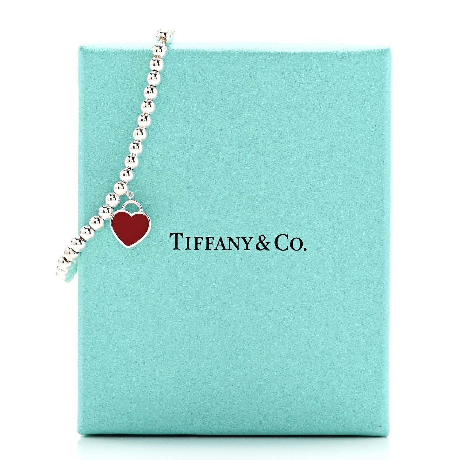 Tiffany Sterling Silver Enamel 4mm Return to Tiffany Heart Tag