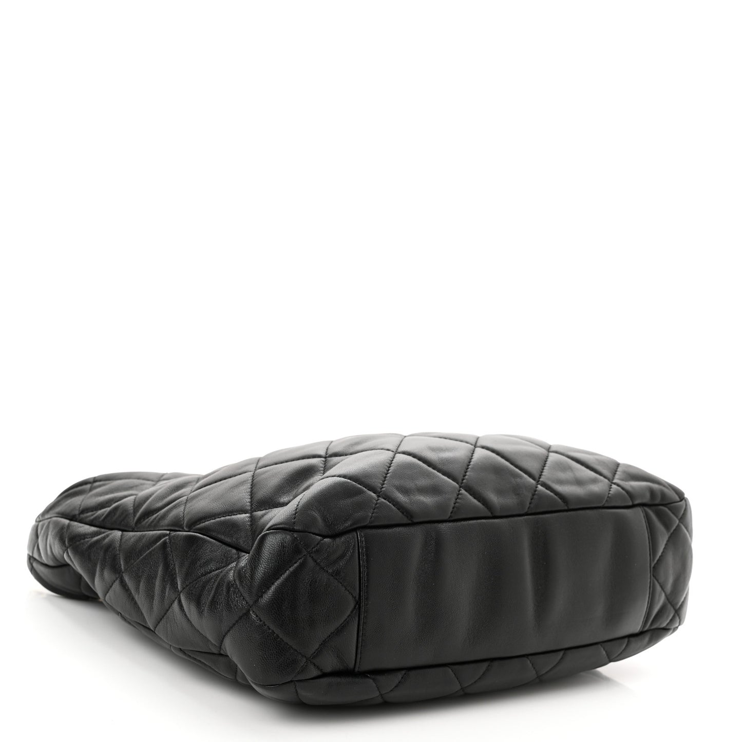 Lambskin Quilted Large CC Funky Town Hobo Black