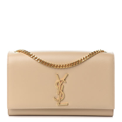 Saint Laurent Grain De Poudre Medium Monogram Kate Satchel Nude Powder 1 of 8