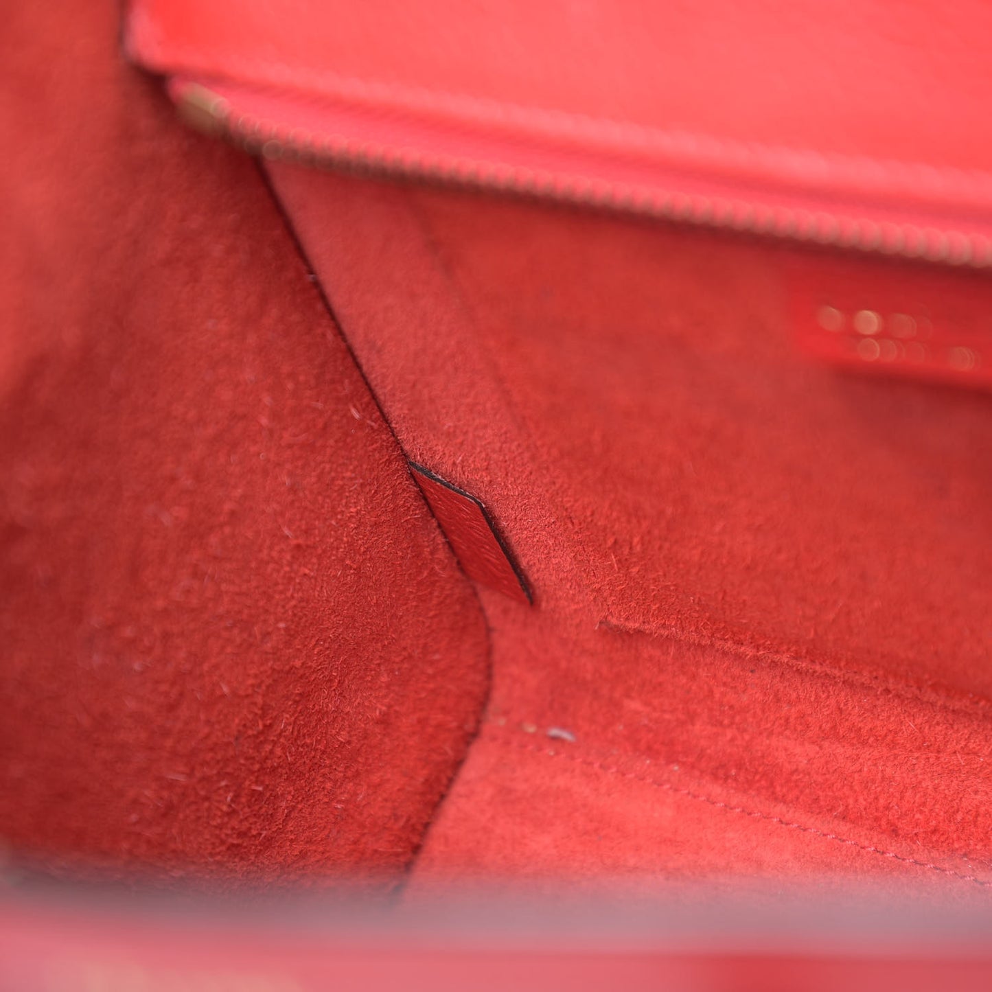 Drummed Calfskin Nano Luggage Red