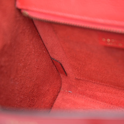 Celine Drummed Calfskin Nano Luggage Red 8 of 9