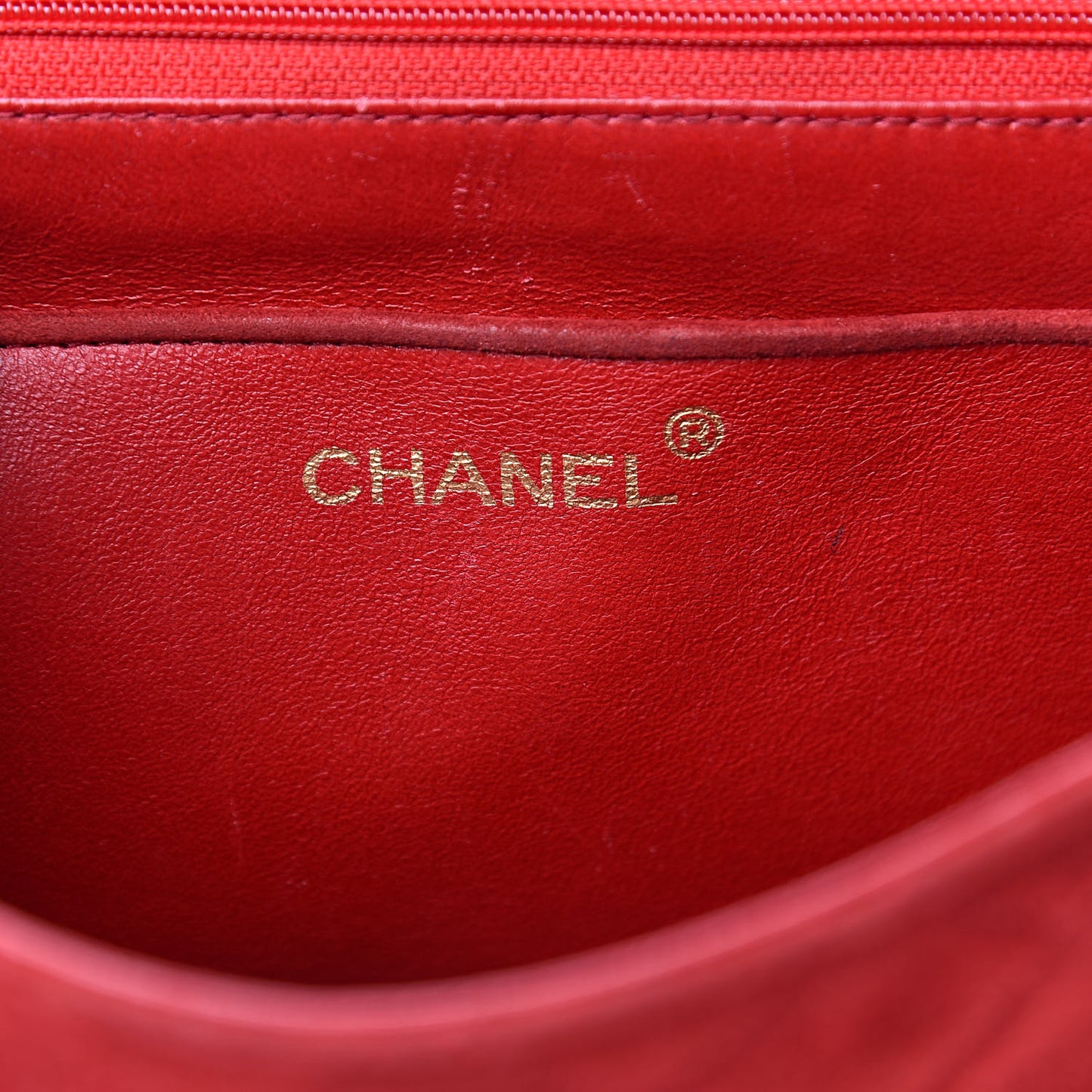 Suede Quilted Mini Square Flap Red