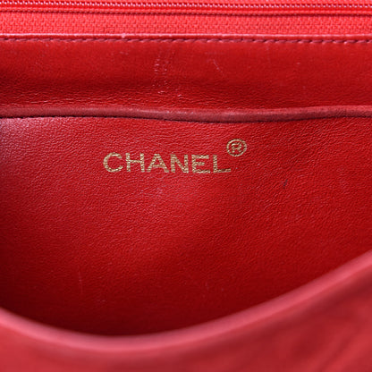 Chanel Suede Quilted Mini Square Flap Red 6 of 17
