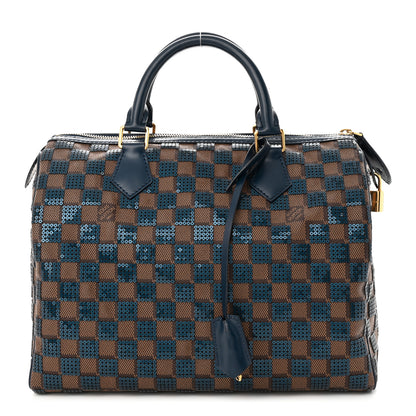 Louis Vuitton Damier Paillettes Speedy 30 Blue 1 of 13