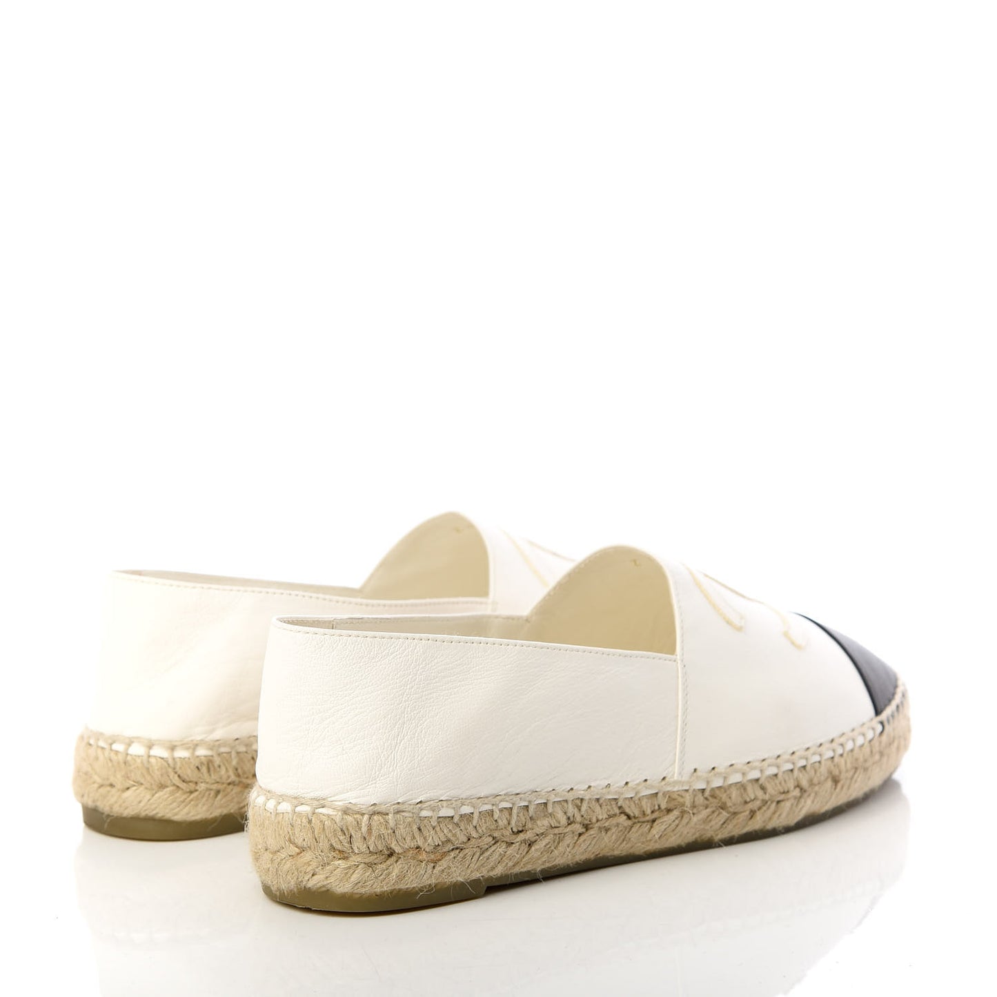 Lambskin CC Espadrilles 38 White Black