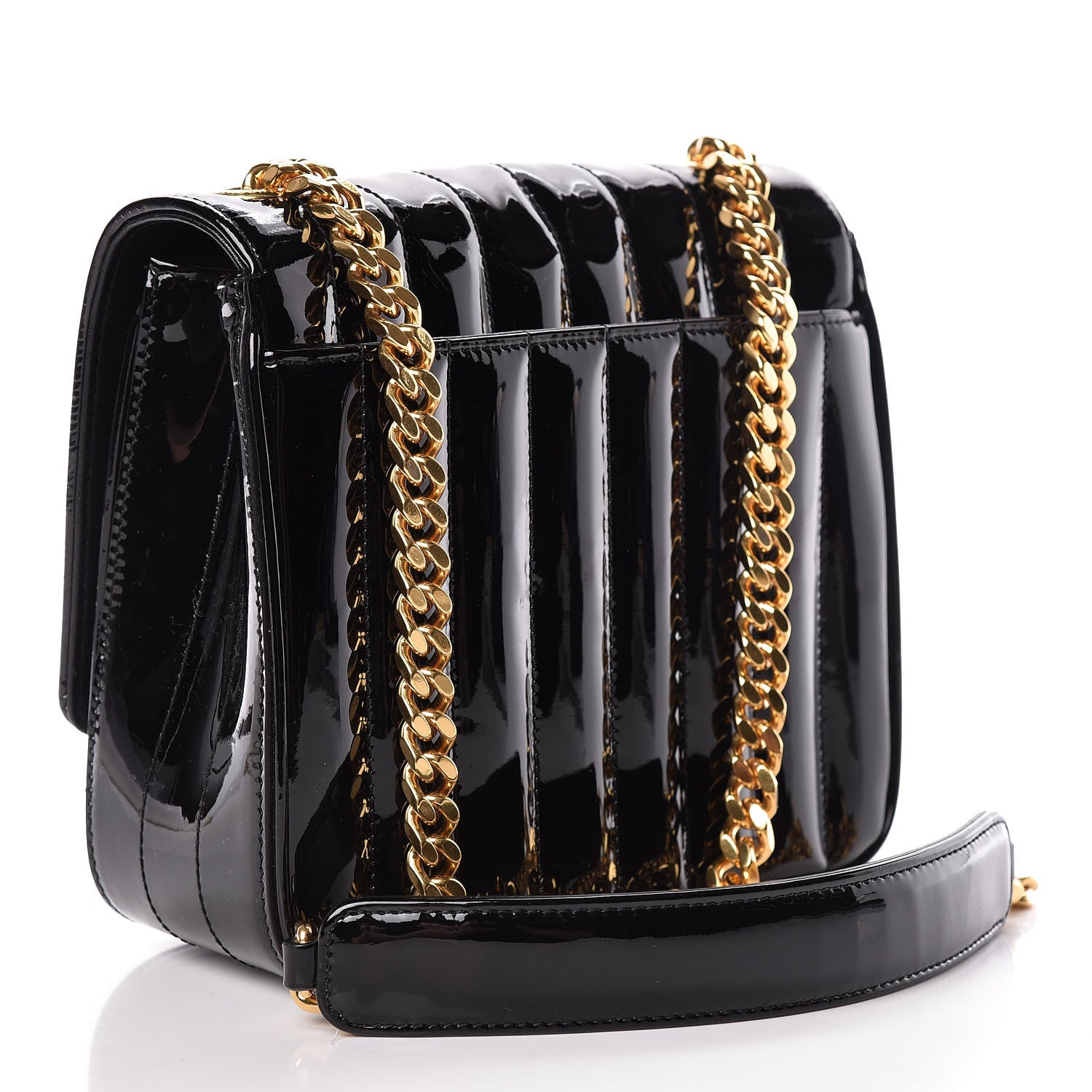 Saint Laurent Patent Calfskin Matelasse Monogram Medium Vicky Chain Bag Black 3 of 11