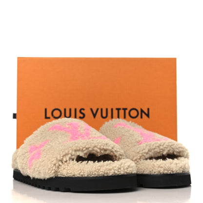 Louis Vuitton Shearling Paseo Flat Comfort Mule 38 Beige 9 of 9