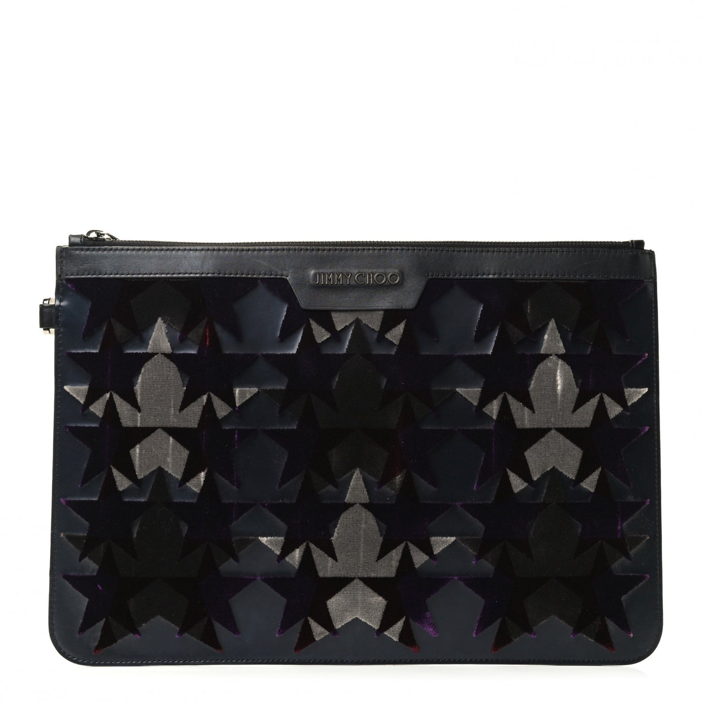 Spazzolato Velvet Star Applique Derek Document Holder Black