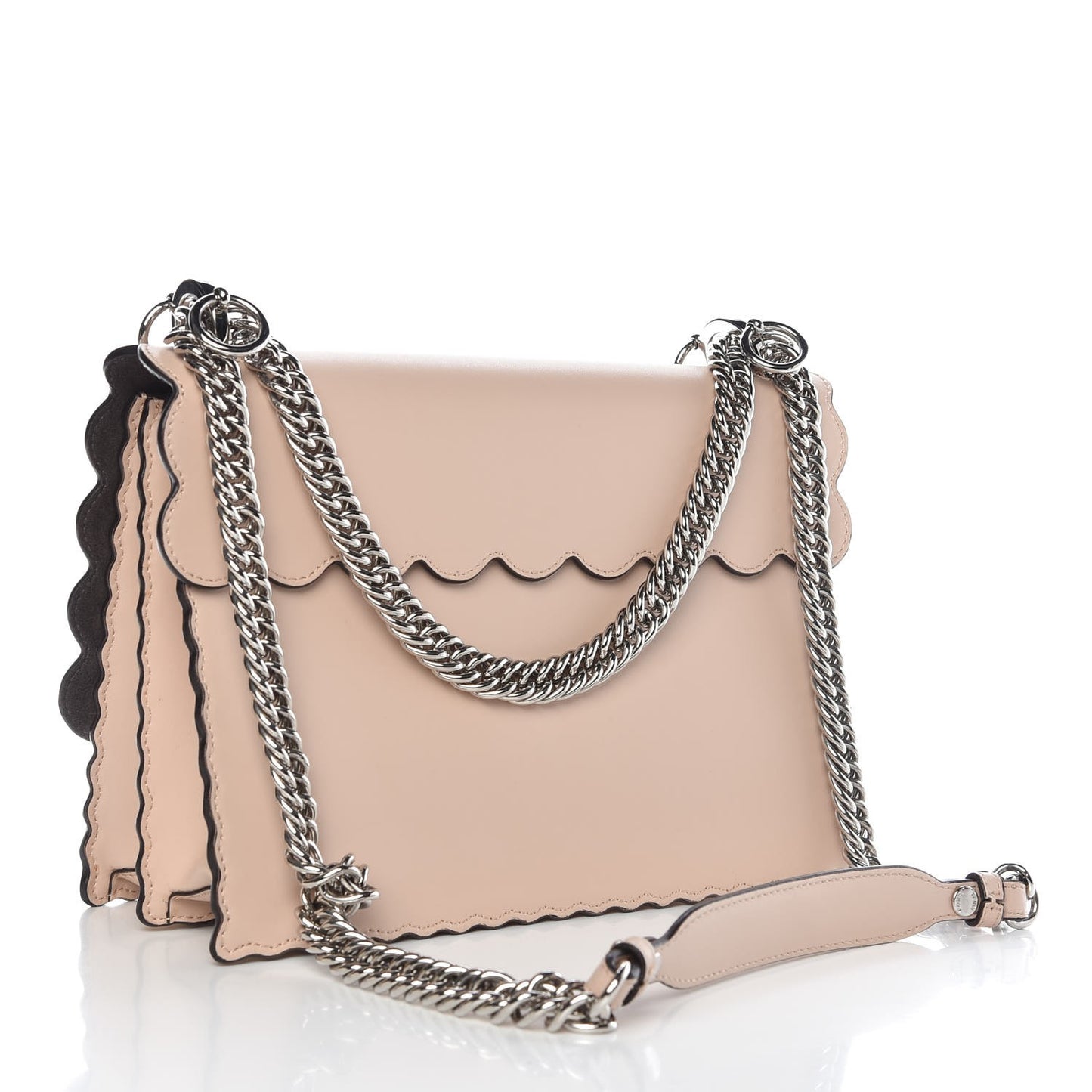 Vitello Liberty Scalloped Studded Kan I Shoulder Bag Plaster