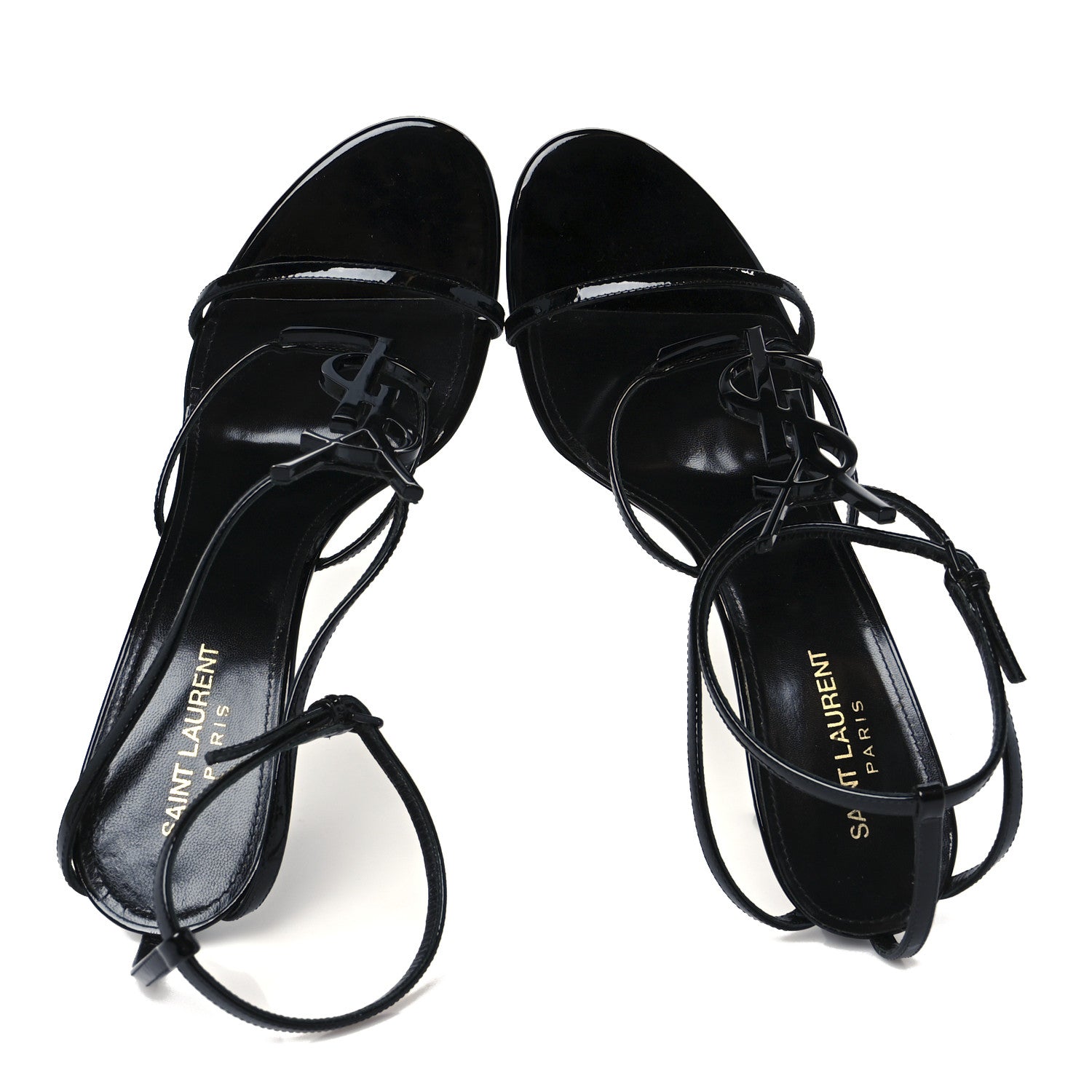 Saint Laurent Patent Cassandra 95 Sandals 41.5 Black 2 of 10