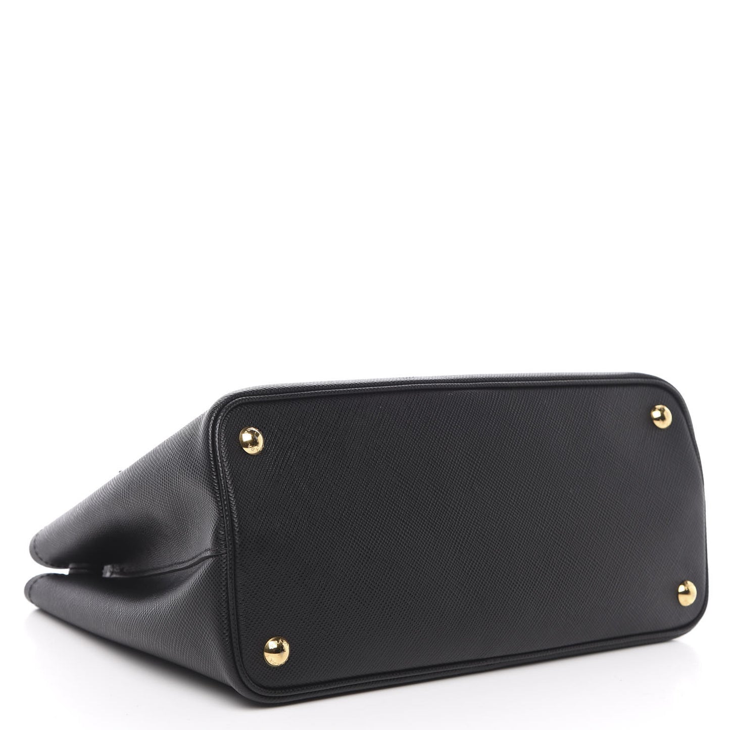 Saffiano Cuir Small Double Bag Black Fuoco
