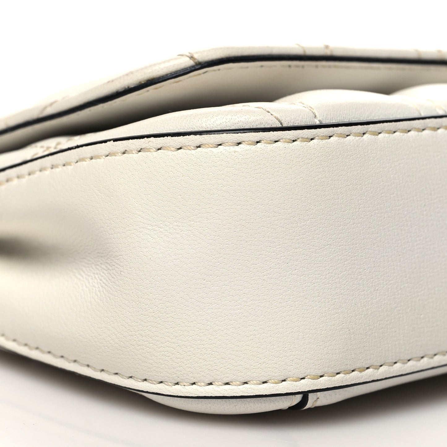 Nappa Quilted Virtus Evening Bag White