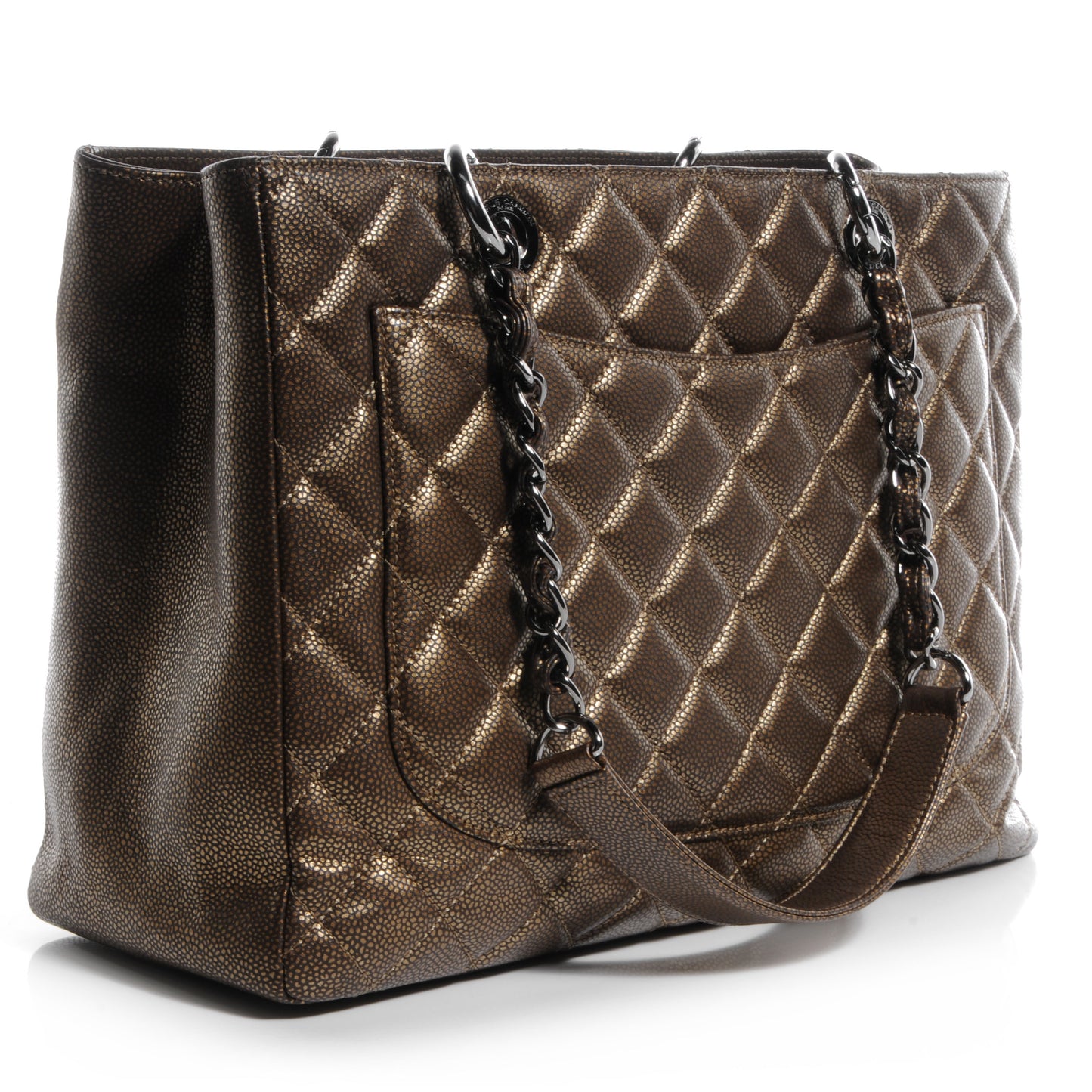 Metallic Caviar Grand Shopping Tote GST Bronze