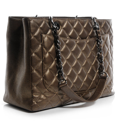 Chanel Metallic Caviar Grand Shopping Tote GST Bronze 3 of 7