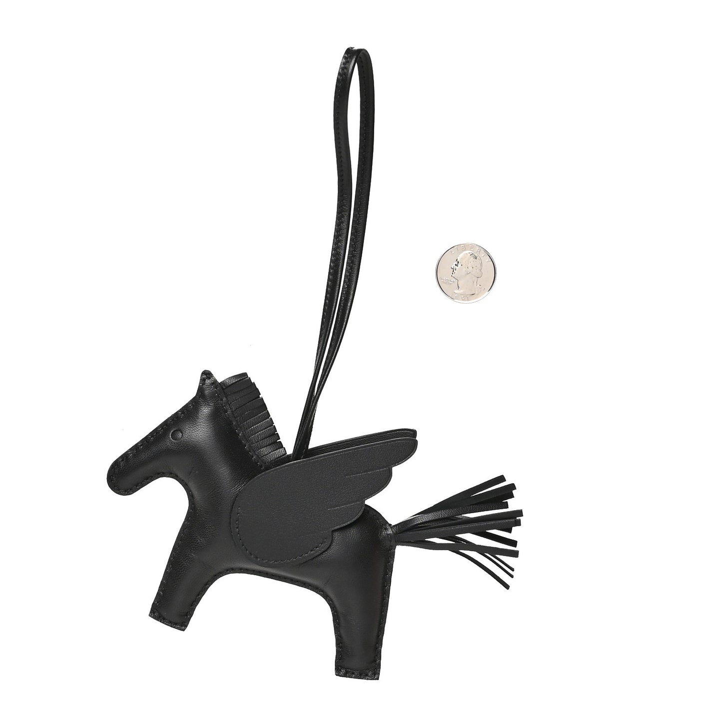 Milo Lambskin Grigri Rodeo Horse Bag Charm MM So Black