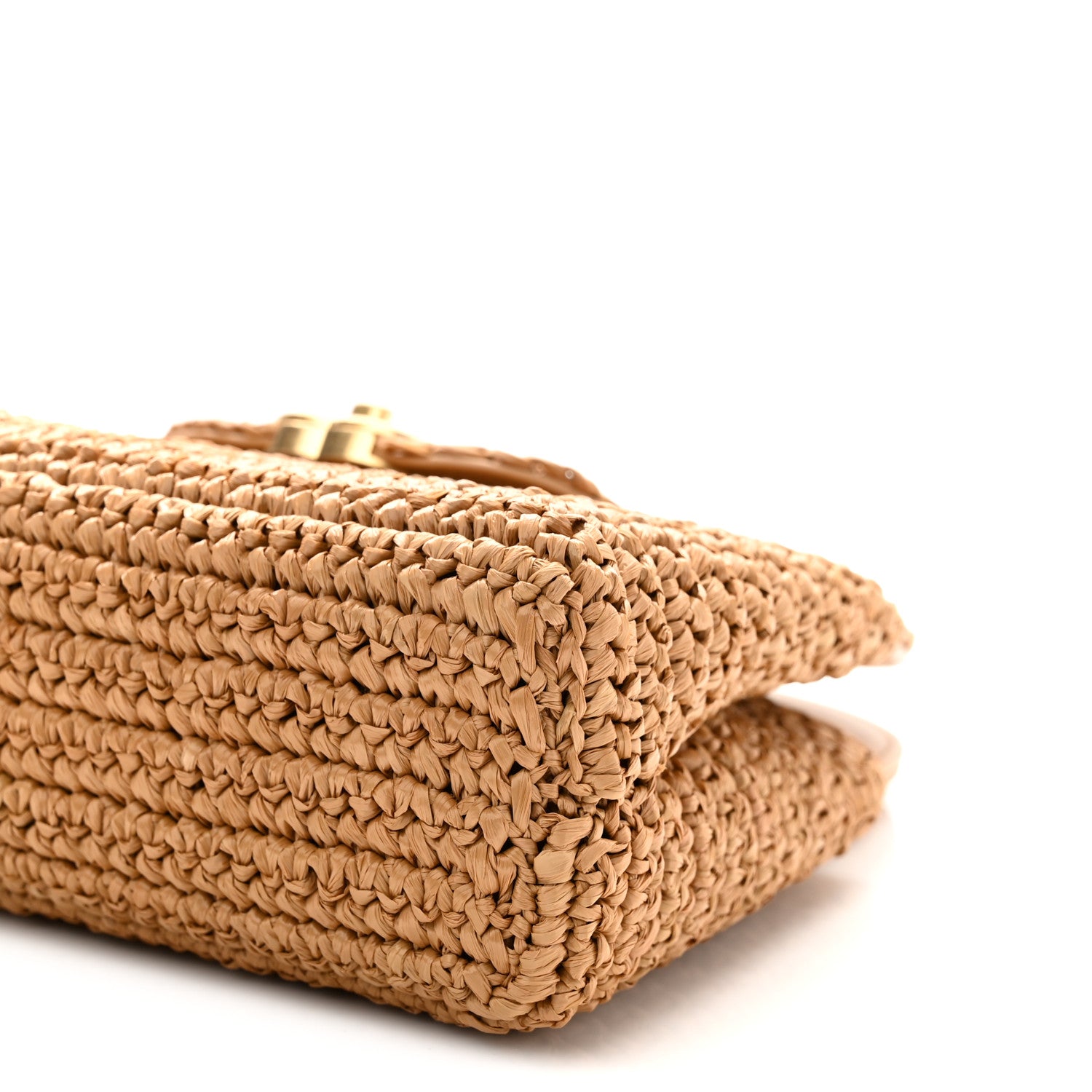 Chanel Braided Raffia Nano Kelly Flap Bag Dark Beige 10 of 10
