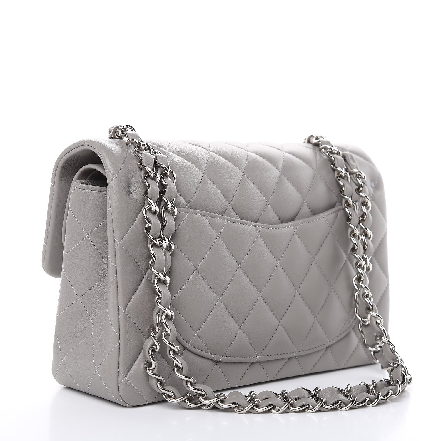 Chanel Lambskin Quilted Small Double Flap Grey 3 of 12