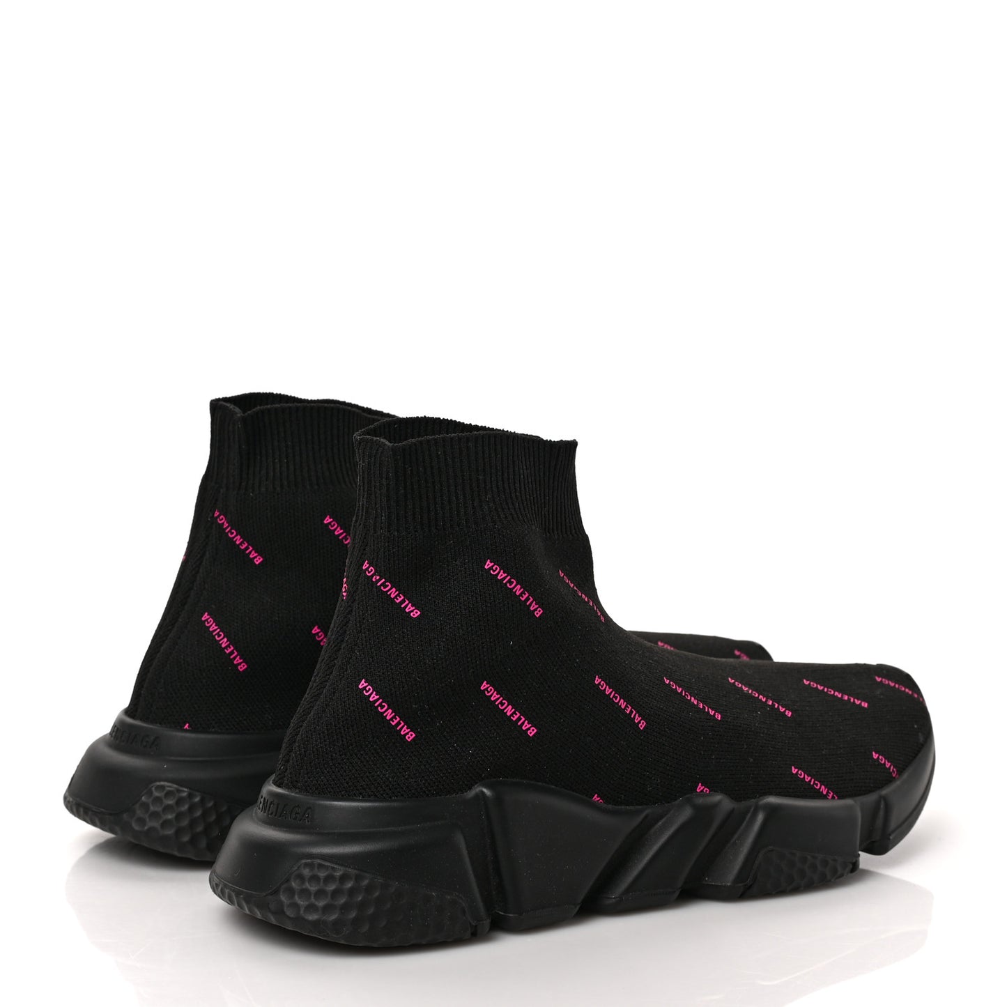 Neoprene Knit Allover Logo Womens Speed Sneakers 39 Black Fuchsia