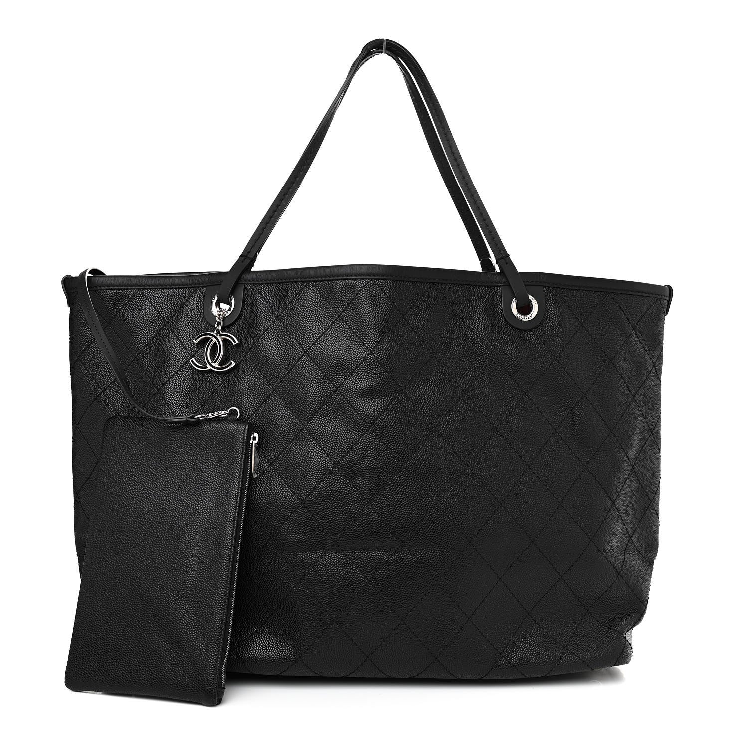 Chanel Grained Calfskin Large Shopping Fever Tote Black 1 of 11