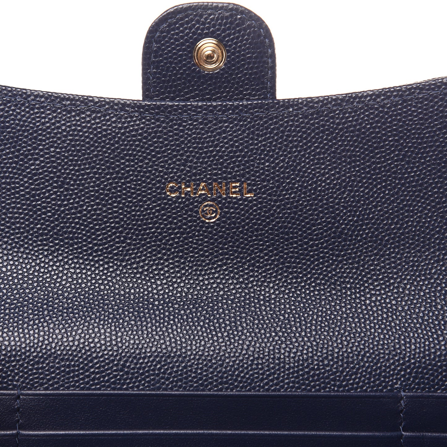 Caviar Quilted Medium Flap Wallet Blue
