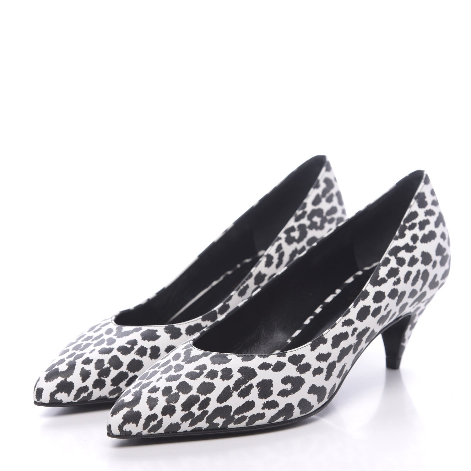 Saint Laurent Soft Calfskin Baby Cat Paris 50 Pumps 35 Bianco White Black 3 of 8