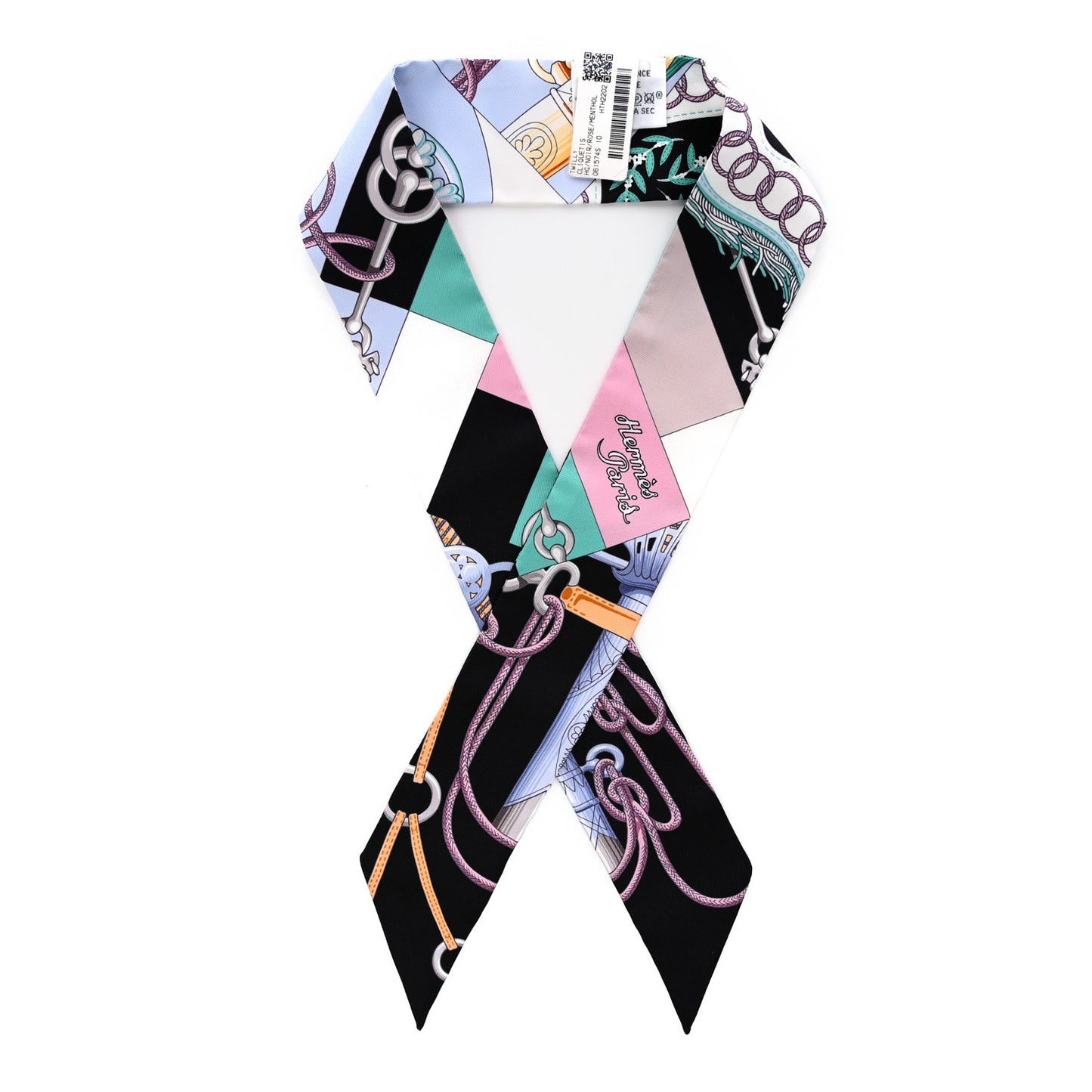 Silk Cliquetis Twilly Black Rose Menthol