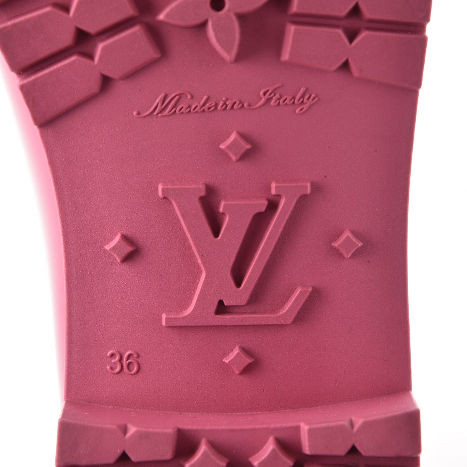 Louis Vuitton Rubber Embossed Monogram Splash Rain Boots 36 Pink 6 of 9