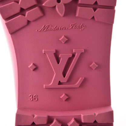 Louis Vuitton Rubber Embossed Monogram Splash Rain Boots 36 Pink 6 of 9