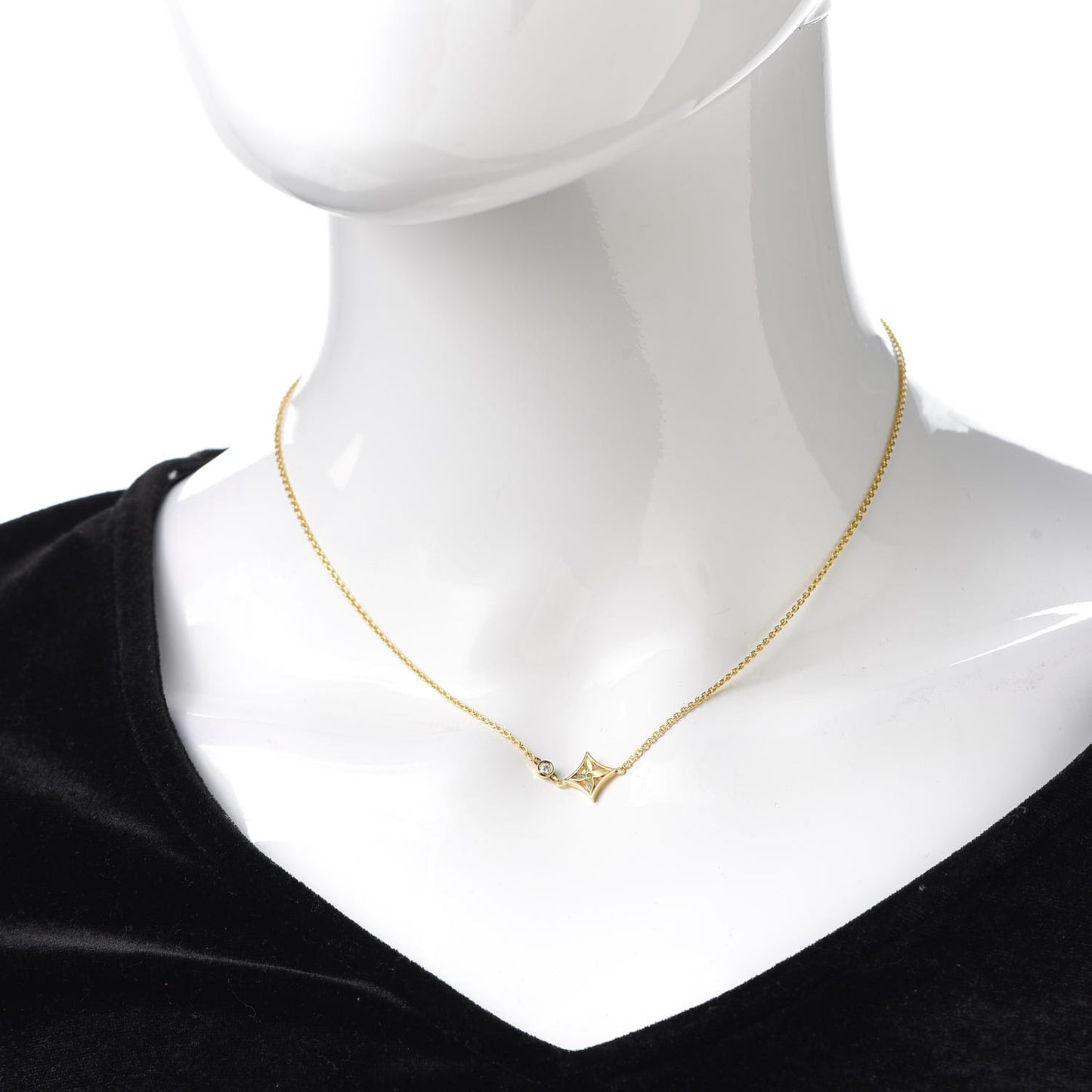 18K Yellow Gold Diamond Idylle Blossom Pendant Necklace