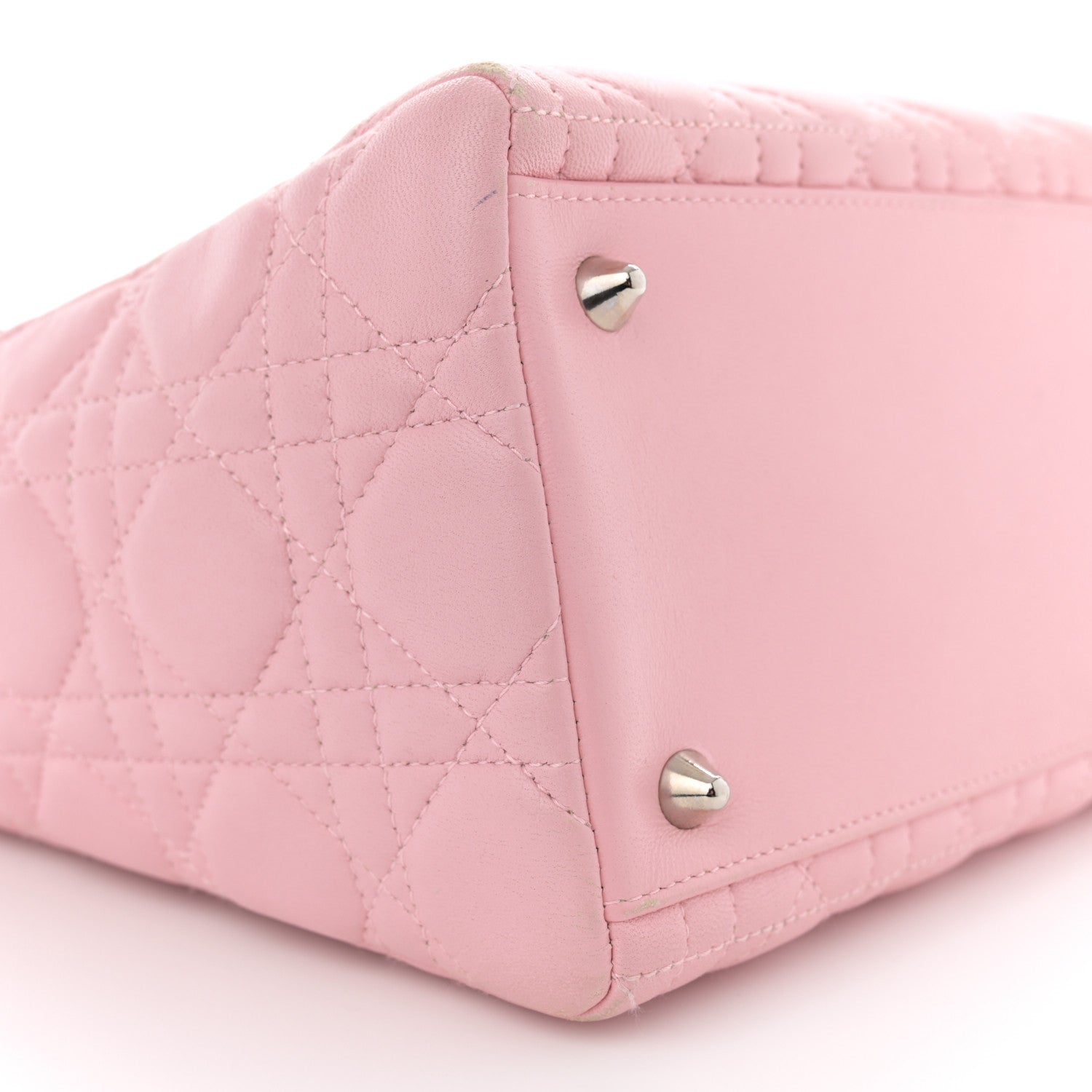 Christian Dior Lambskin Cannage Medium Lady Dior Light Pink 9 of 17