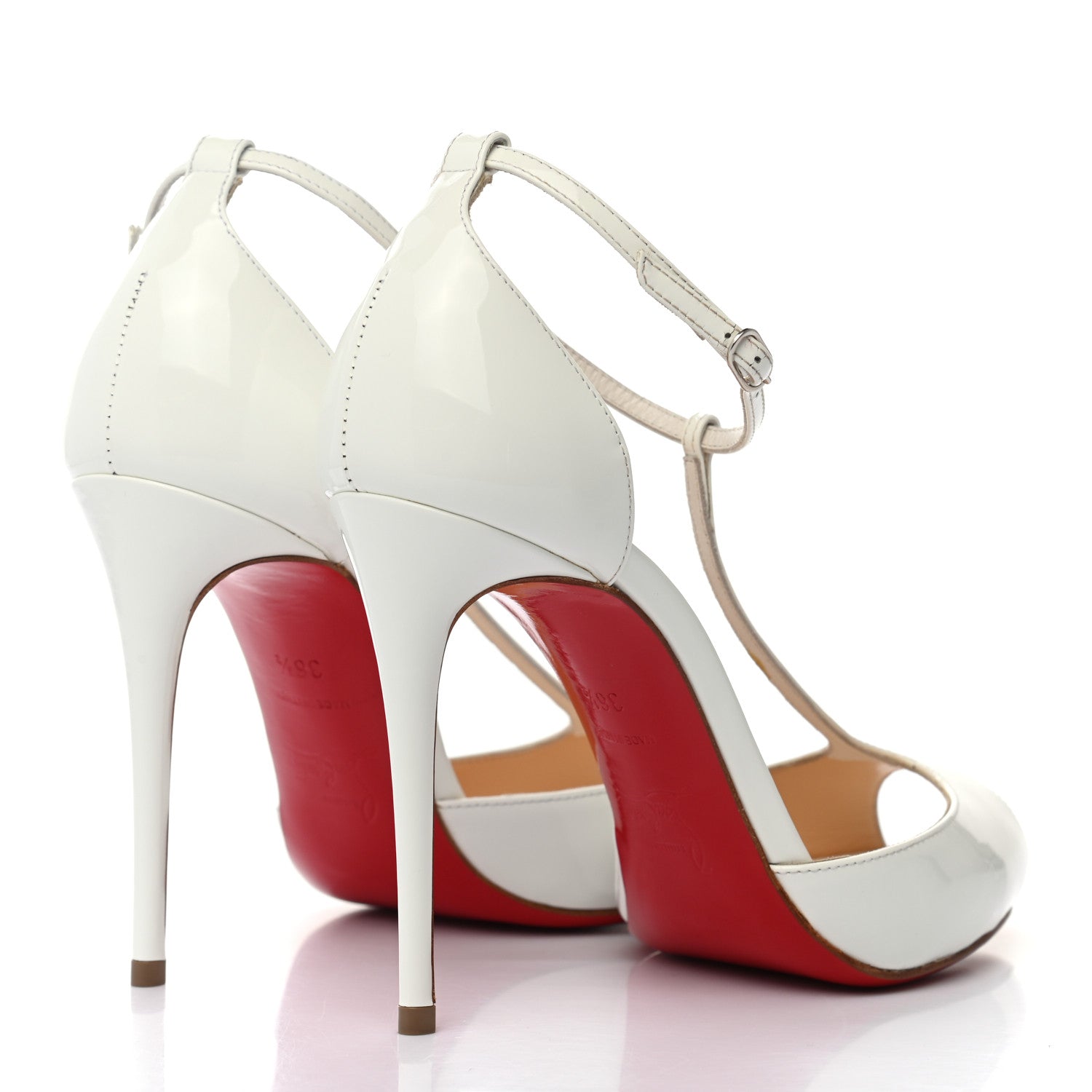 Christian Louboutin Patent Senora 100 Sandals 36.5 White 4 of 10