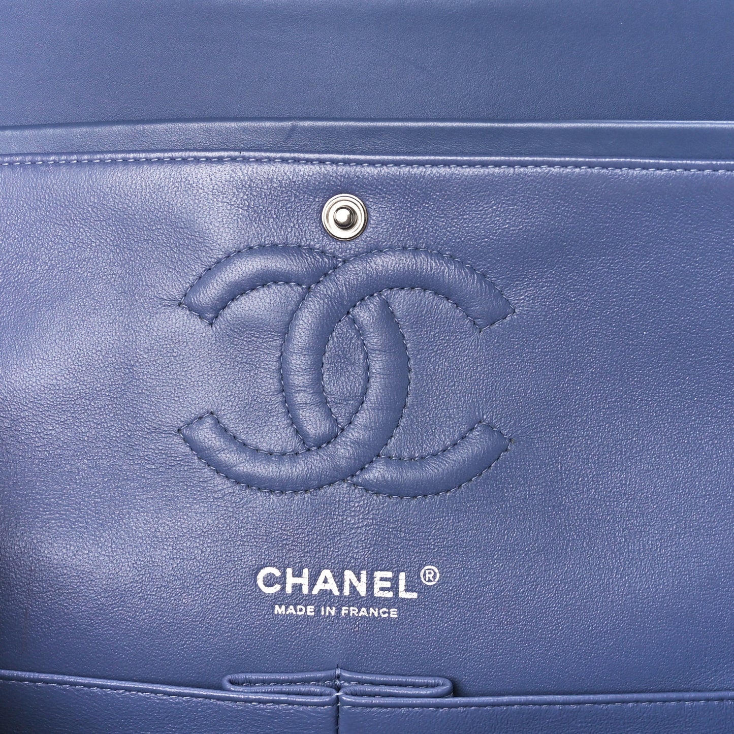 Patent Calfskin Quilted Medium Double Flap Light Purple