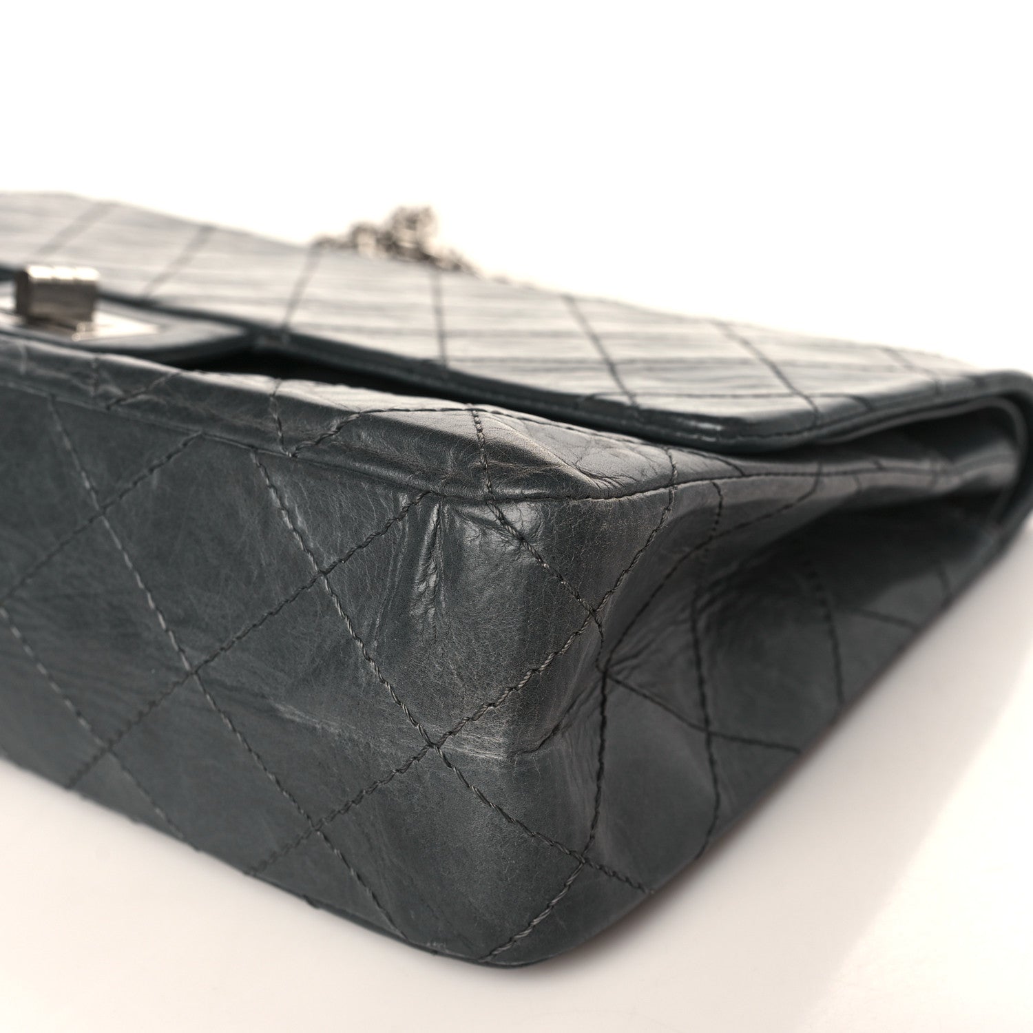 Chanel Aged Calfskin Quilted 50th Anniversary 2.55 Reissue 227 Flap Grey 10 of 10