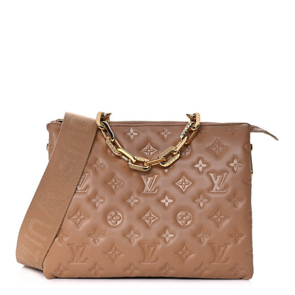 Louis Vuitton Lambskin Embossed Monogram Coussin PM Camel 1 of 12