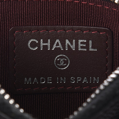 Chanel Caviar Chevron Quilted CC Zip Card Holder Black 7 of 10