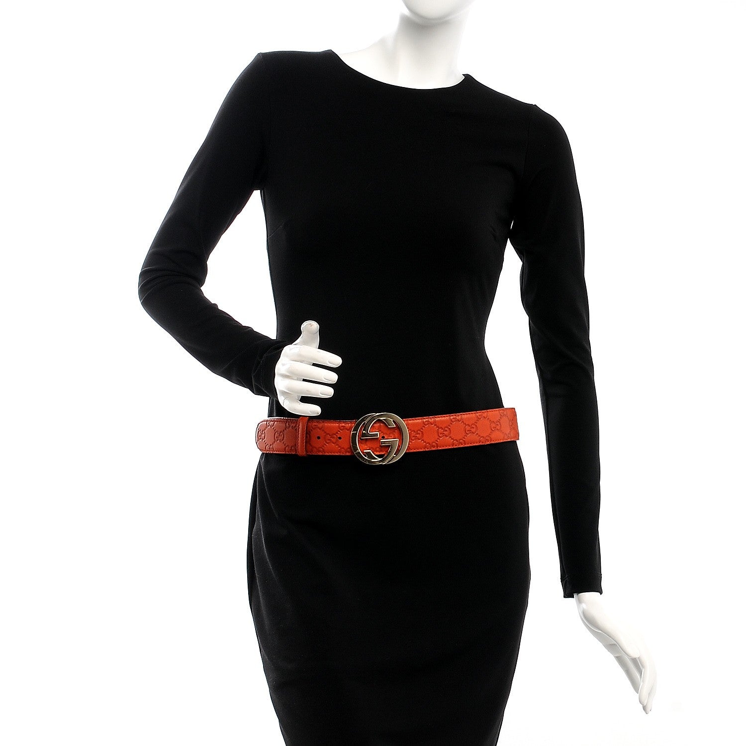 Gucci Guccissima Interlocking G Belt 85 34 Orange 2 of 6