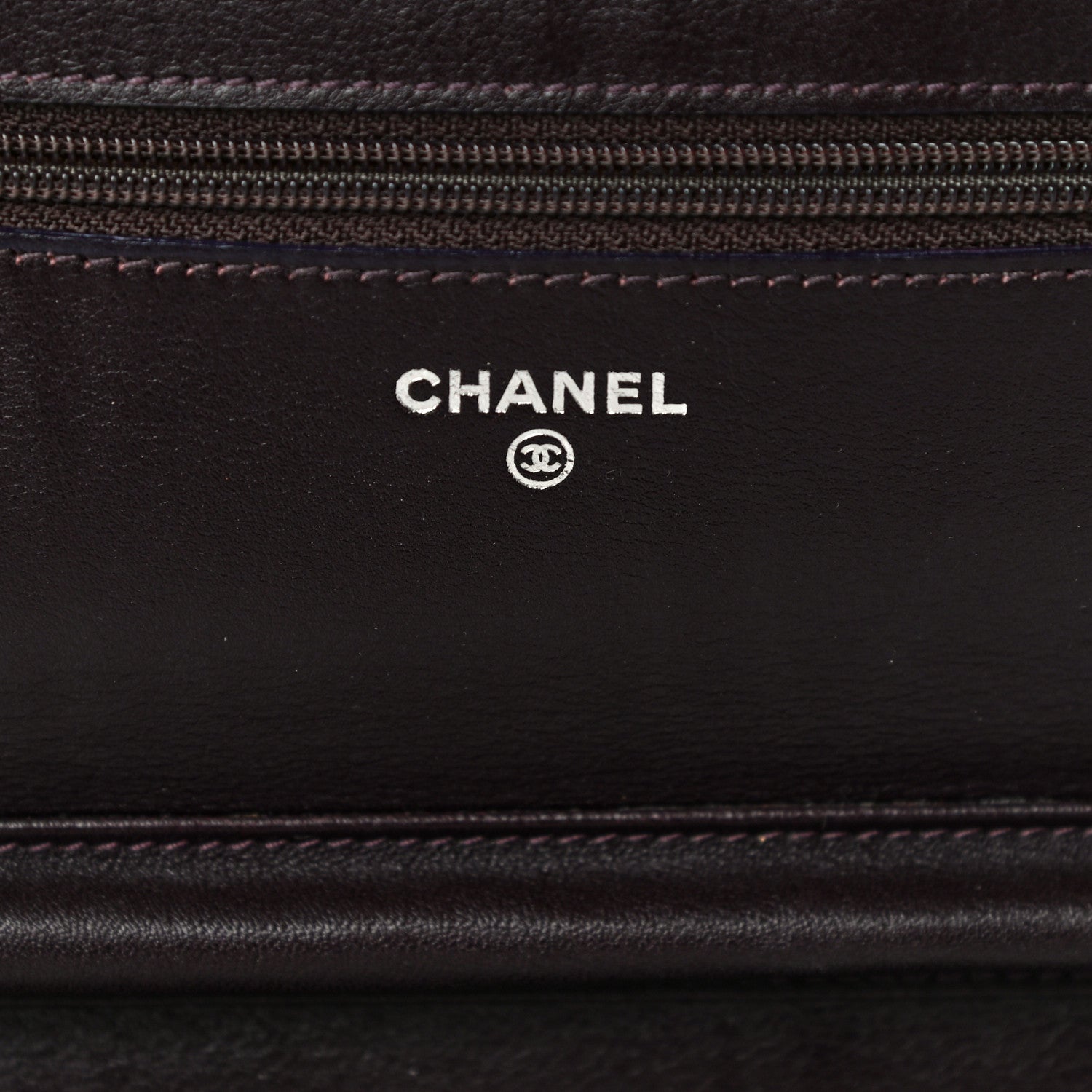 Chanel Caviar Sevruga Wallet On Chain WOC Plum 5 of 11