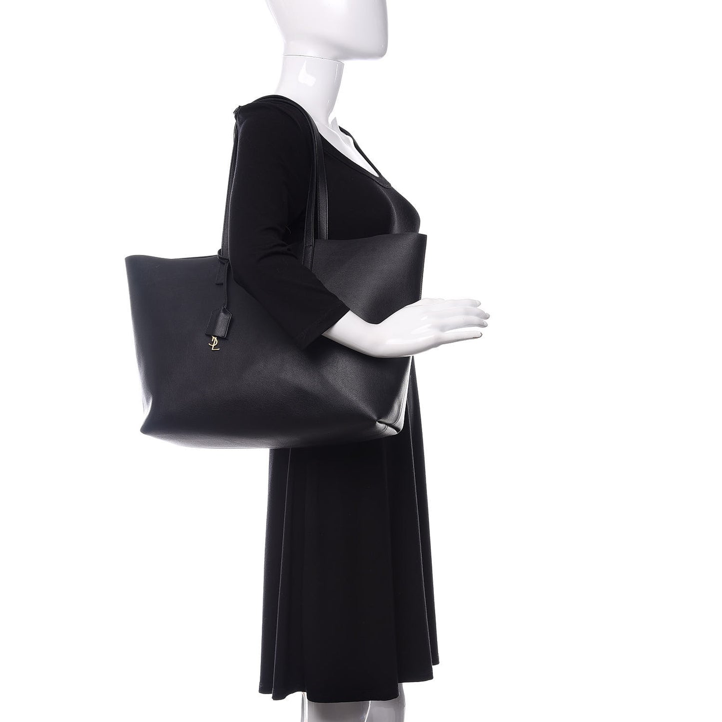 Calfskin Large Shopping Tote Black