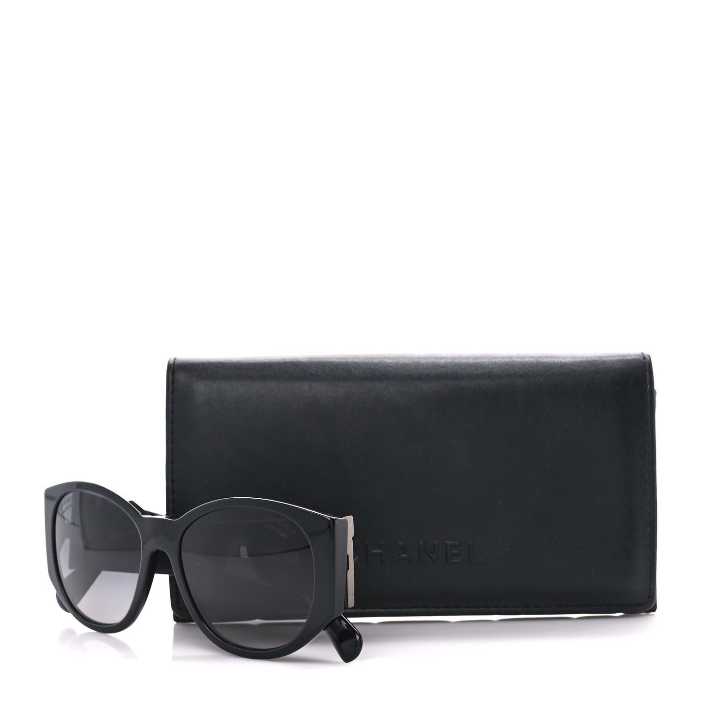 Acetate Polarized Oval Sunglasses 5411-A Black