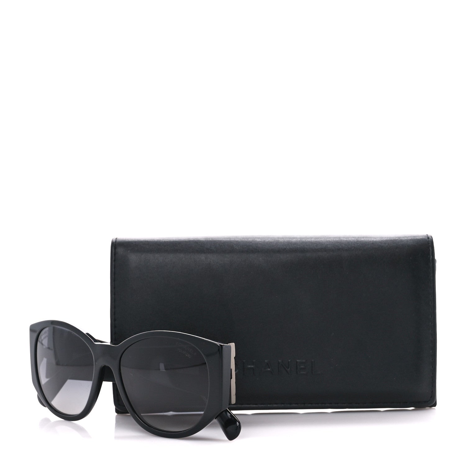 Chanel Acetate Polarized Oval Sunglasses 5411-A Black 8 of 8