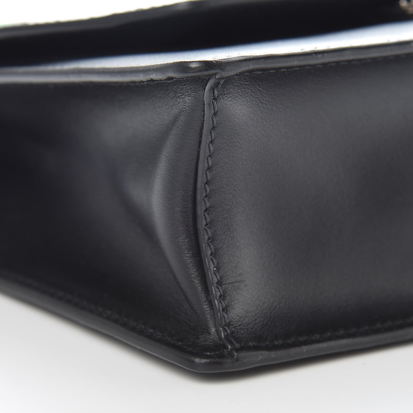 City Calfskin Saffiano Racing Logo Elektra Shoulder Bag Black Verde